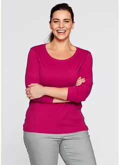 Maglia a maniche lunghe con scollo rotondo in puro cotone biologico, bonprix