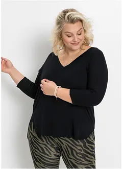 Maglia con maniche a 3/4 in misto viscosa elastan, bonprix