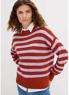 Maglione boxy traforato, bonprix