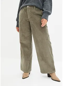 Pantaloni a palazzo in velluto elasticizzato a coste, bonprix