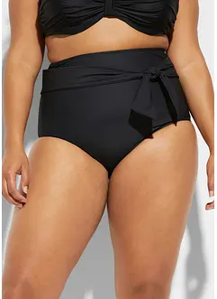 Slip a vita alta per bikini con cintura da annodare e effetto modellante forte, bonprix