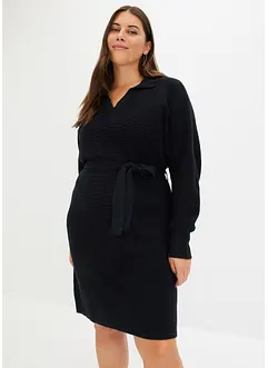 Abito in maglia con colletto polo, bonprix