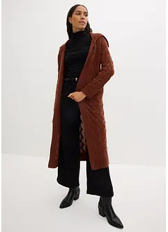 Maxi cardigan in maglia a trecce, bonprix