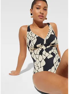 Costume intero con scollatura a V e effetto modellante leggero, bonprix