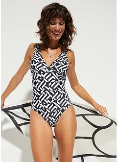 Costume intero con scollatura a V ed effetto modellante leggero, bonprix