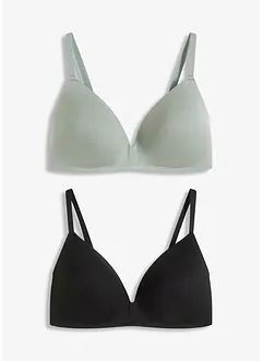 Reggiseno con coppe preformate senza ferretto in materiale morbido (pacco da 2), bonprix