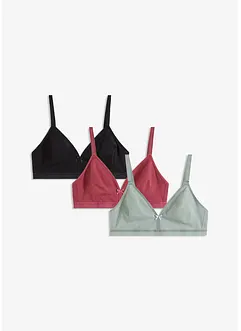 Reggiseno senza ferretto con cotone biologico (pacco da 3), bonprix