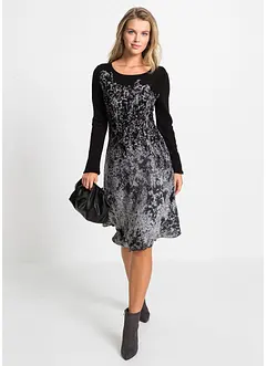 Abito in maglia jacquard svasato, bonprix
