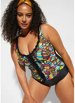 Costume intero con ruches e effetto modellante forte, bonprix