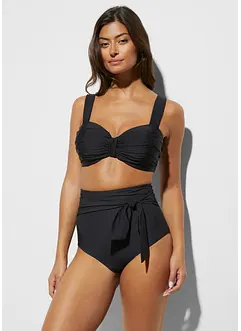 Slip a vita alta per bikini con cintura da annodare e effetto modellante forte, bonprix