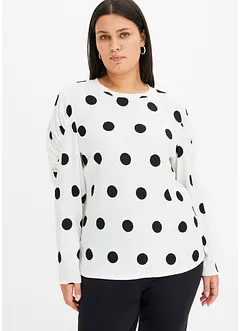 Maglia a maniche lunghe in crêpe operato, bonprix