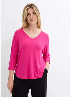 Maglia con maniche a 3/4 in misto viscosa elastan, bonprix