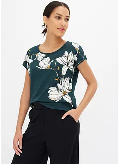 T-shirt in cotone biologico con stampa a fiori, bonprix