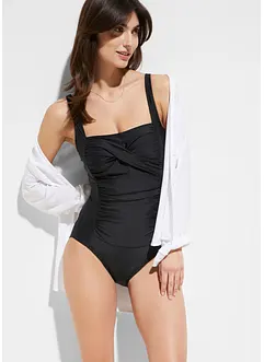 Costume intero modellante a compressione media con effetto incrociato, bonprix