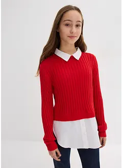 Maglione con inserto di camicia, bonprix