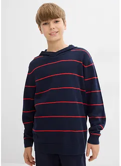 Maglione in filato fine con cappuccio, bonprix