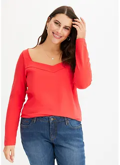 Maglia a maniche lunghe con scollatura a cuore, bonprix