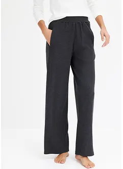 Pantaloni loungewear ampi a coste con tasche, bonprix