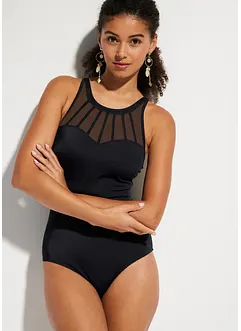 Costume intero  modellante a compressione media con mesh trasparente, bonprix