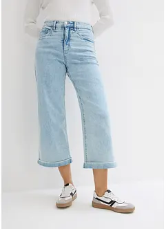 Jeans wide leg cropped, vita alta, bonprix