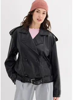 Trench corto in similpelle, bonprix