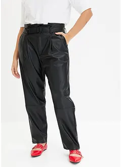 Pantaloni in similpelle con cntura, bonprix