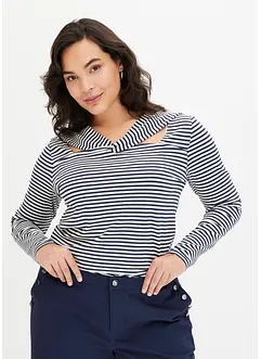 Maglia a maniche lunghe con particolare alla scollatura, bonprix