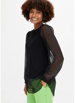 Maglione con maniche in chiffon, bonprix