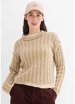 Maglione oversize in puro cotone, bonprix