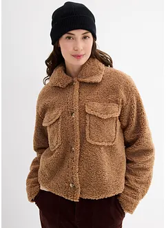 Giacca oversize in teddy con colletto, bonprix