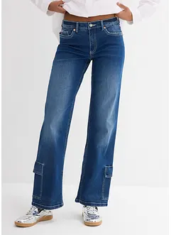 Jeans cargo, vita media, bonprix