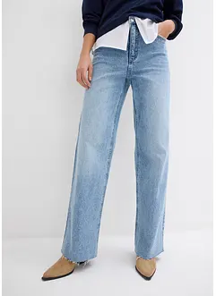 Jeans wide leg, a vita alta, bonprix