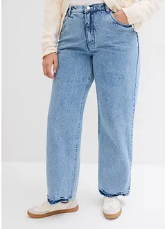 Jeans wide leg, a vita media, bonprix