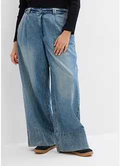 Jeans wide leg, a vita alta, bonprix