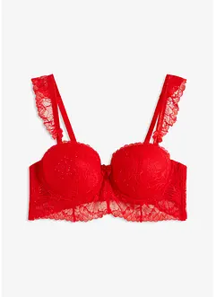 Reggiseno a balconcino in pizzo con ferretto e paillettes delicate, bonprix
