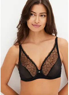 Reggiseno con coppe preformate, ferretto e ricami raffinati, bonprix