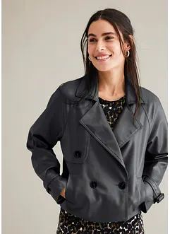 Parka corto in similpelle, bonprix