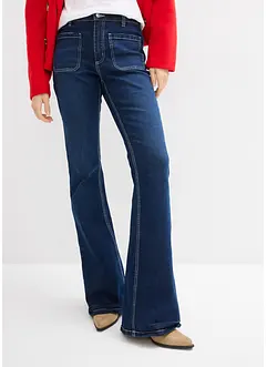 Jeans elasticizzati bootcut, vita alta, bonprix