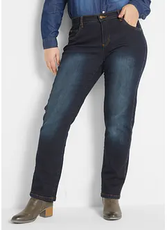 Jeans slim straight elasticizzati, vita media, bonprix