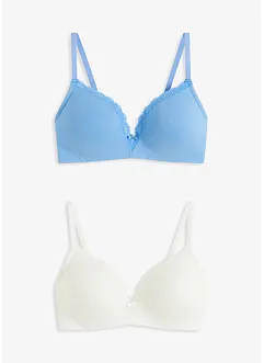 Reggiseno senza ferretto con coppe preformate e cotone biologico (pacco da 2), bonprix