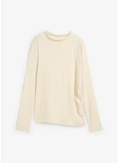 Maglia a maniche lunghe in crêpe strutturato, bonprix