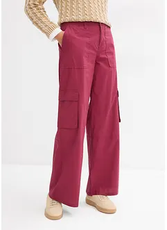 Pantaloni cargo in cotone elasticizzato, bonprix