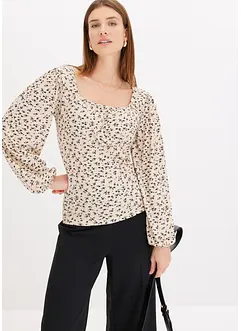 Maglia a maniche lunghe con arricciatura, bonprix