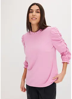 Maglia con maniche a 3/4 e arricciatura, bonprix