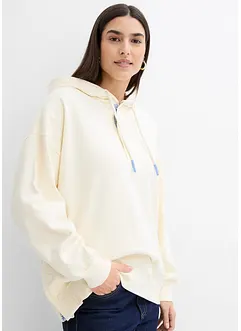 Felpa oversize con cappuccio in puro cotone biologico, bonprix