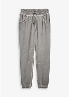 Pantaloni in felpa effetto lavato, bonprix