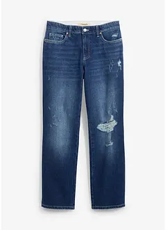 Jeans straight cropped con cinta comoda, vita media, bonprix