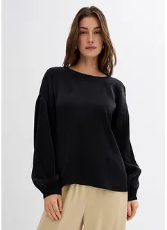 Blusa oversize con laccetto in misto viscosa, bonprix