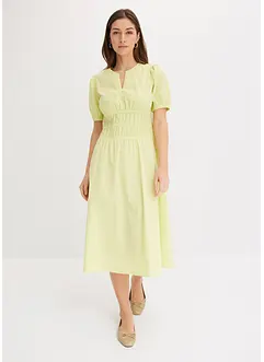 Abito midi con vita elasticizzata arricciata, bonprix