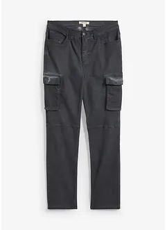 Pantaloni cargo elasticizzati effetto lavato, straight, bonprix